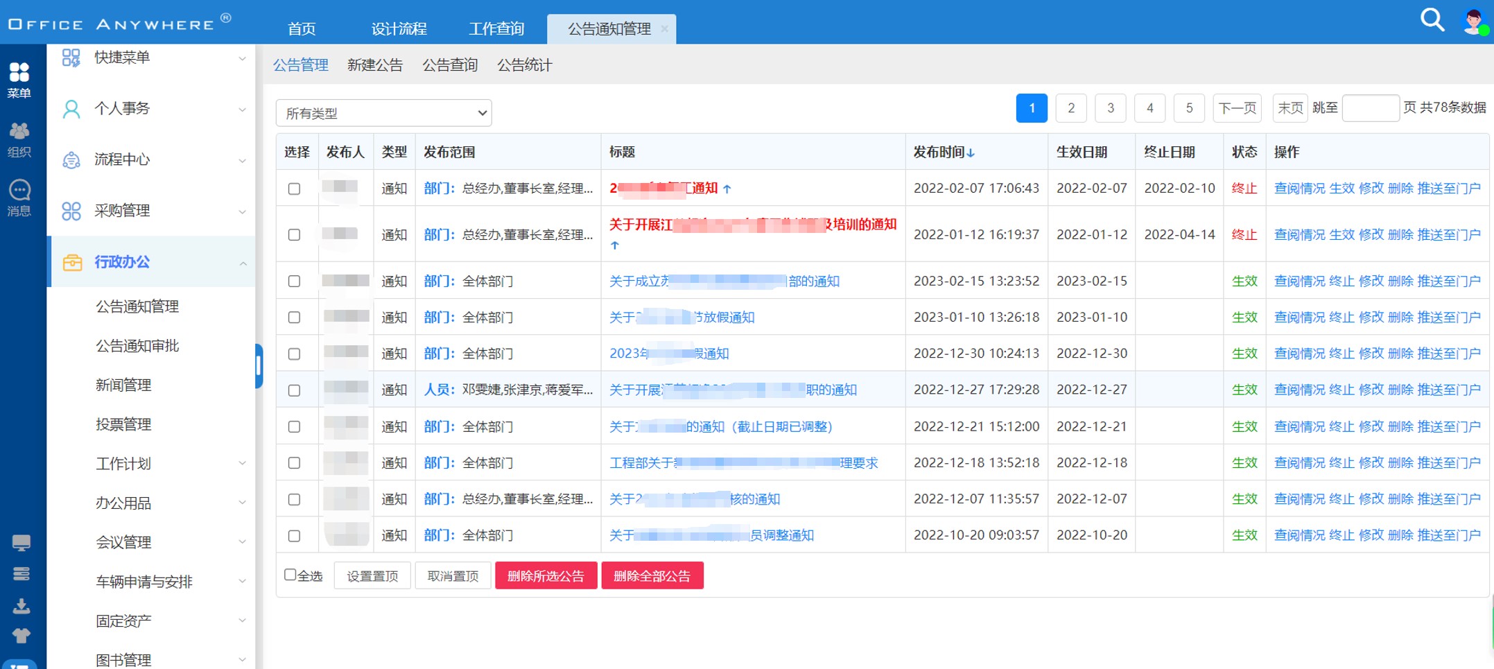 内部协同信息发布